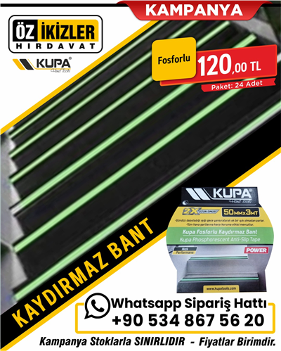 KUPA FOSFORLU KAYDIRMAZ BANT 50 MM X 3 MT
